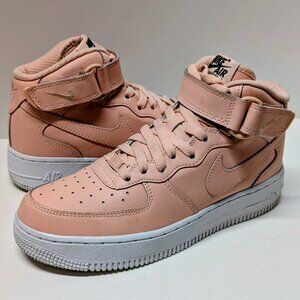 Nike Air Force 1 Mid-Top Leather Sneakers in Pink
